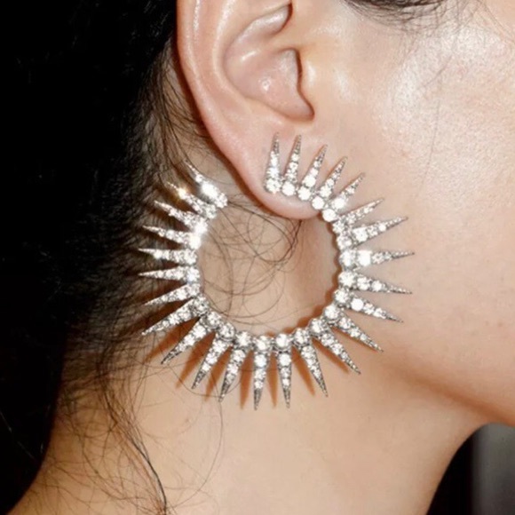 Gold plated sunflower earrings - Picture 2 of 6